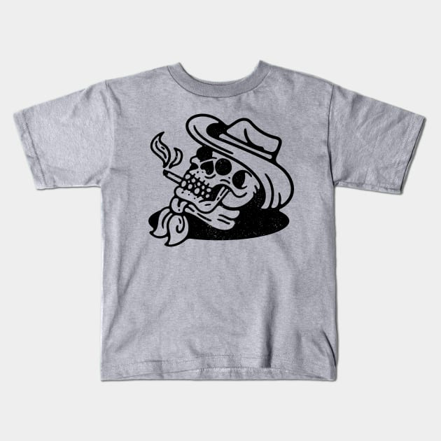 Cowboy Skull Kids T-Shirt by Nick Quintero